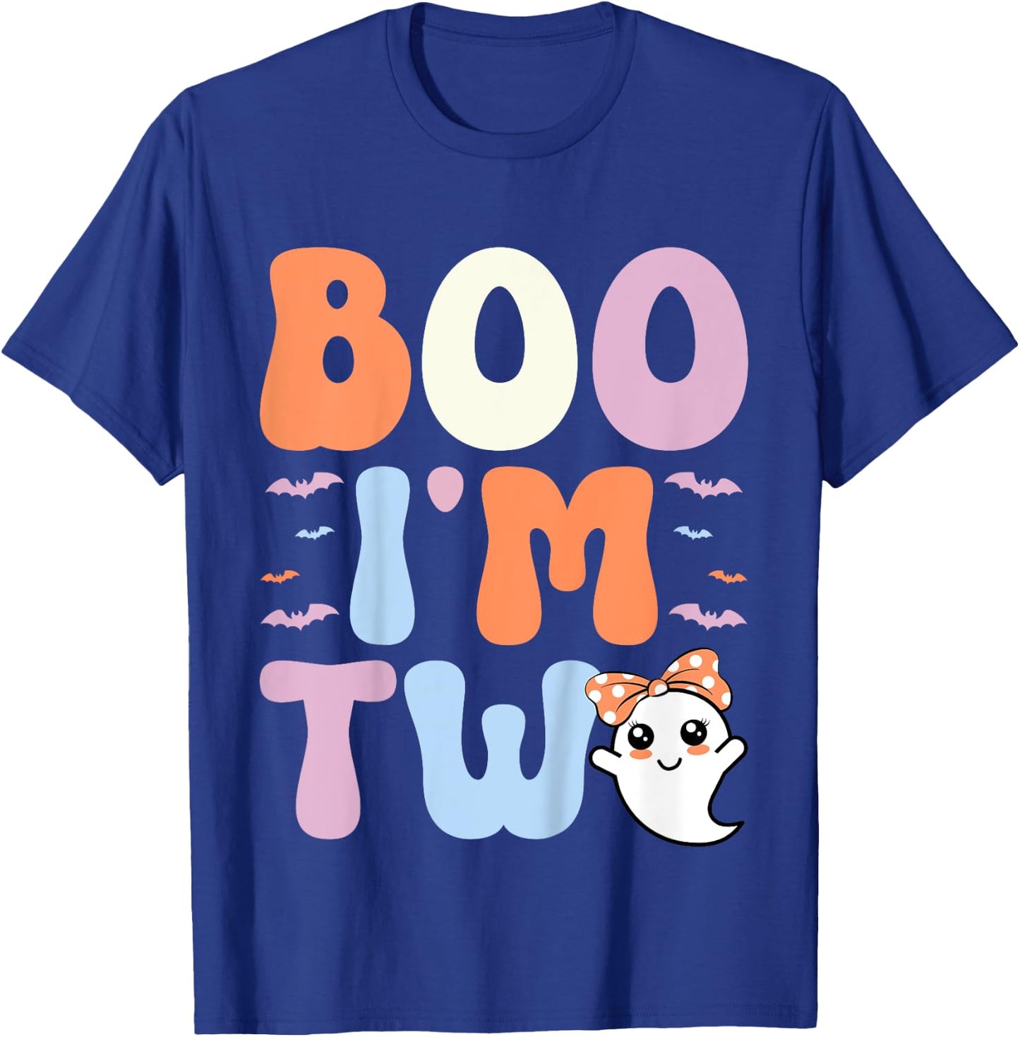 Boo I'm Two Ghost 2 Years Old 2nd Birthday Kids Halloween T-Shirt - T-Shirt | Royal