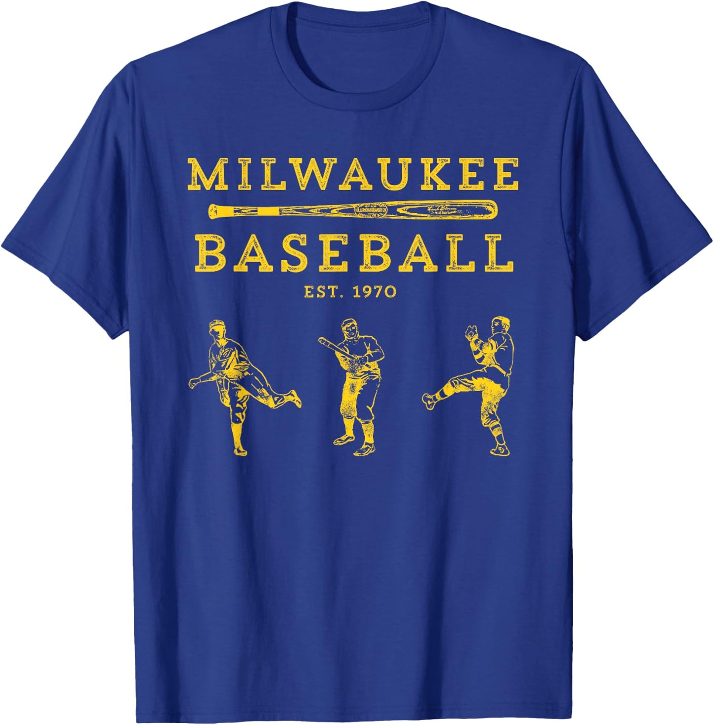Classic Milwaukee Baseball Fan Retro T-Shirt - T-Shirt | Royal