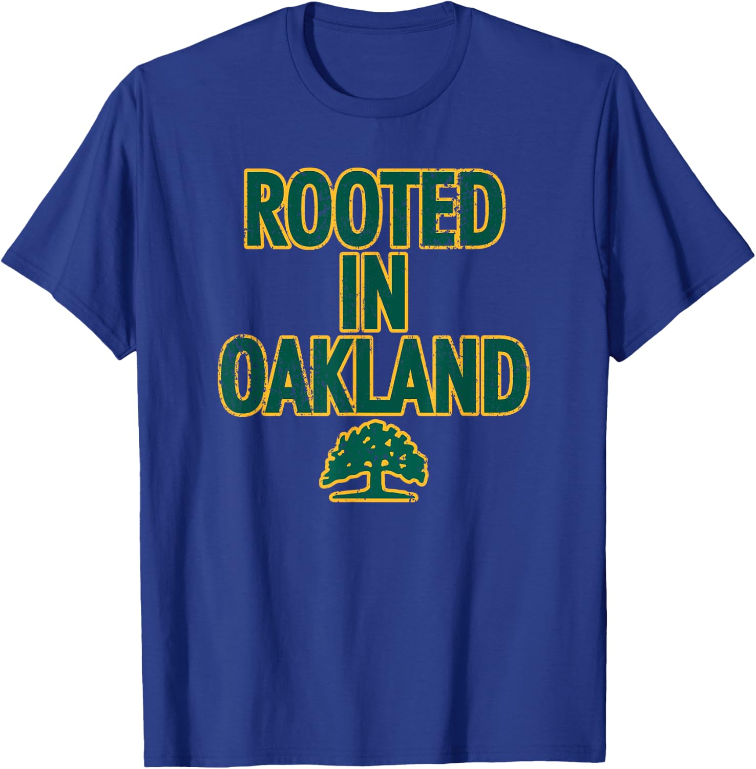 1852 OAK Oakland Tree - Adults, Kids - Black - Short Sleeve - - Classic Fit - Polyester - Machine Wash T-Shirt - T-Shirt | Royal