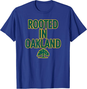 1852 OAK Oakland Tree - Adults, Kids - Black - Short Sleeve - - Classic Fit - Polyester - Machine Wash T-Shirt - T-Shirt | Royal