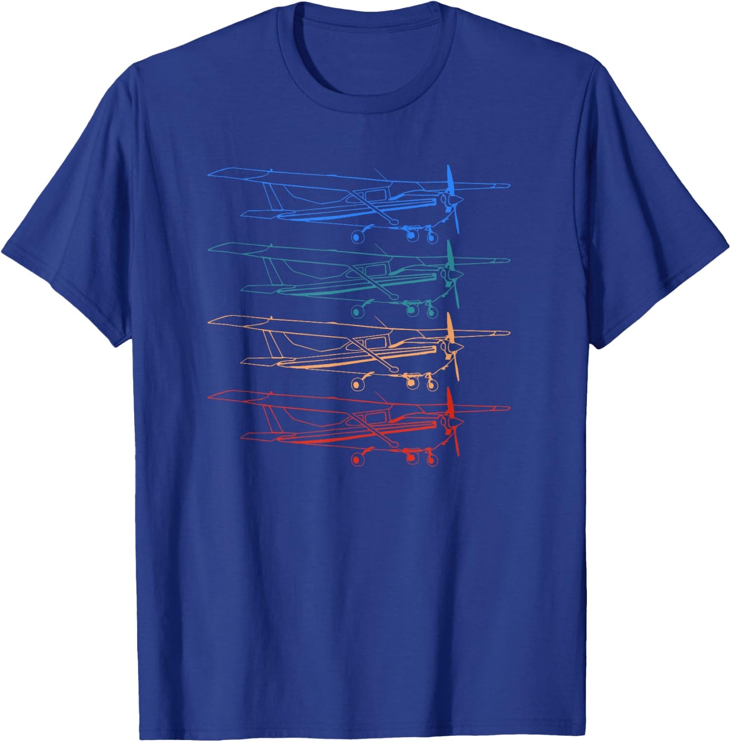 Retro Pilot C172 Airplane Flying Gift T-Shirt - T-Shirt | Royal