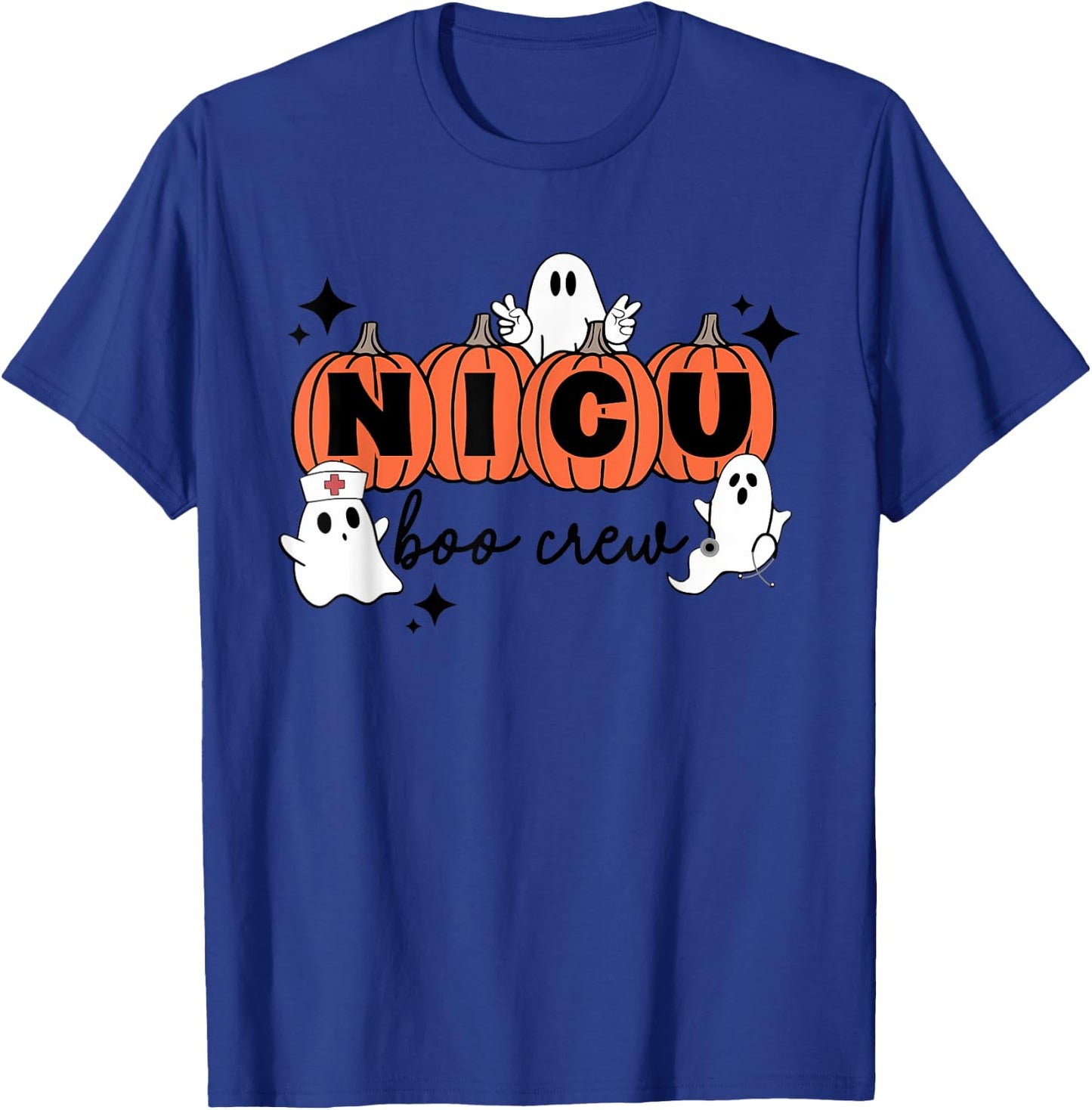 Funny NICU nurse shirt Halloween NICU boo crew NICU nurse T-Shirt - T-Shirt | Royal