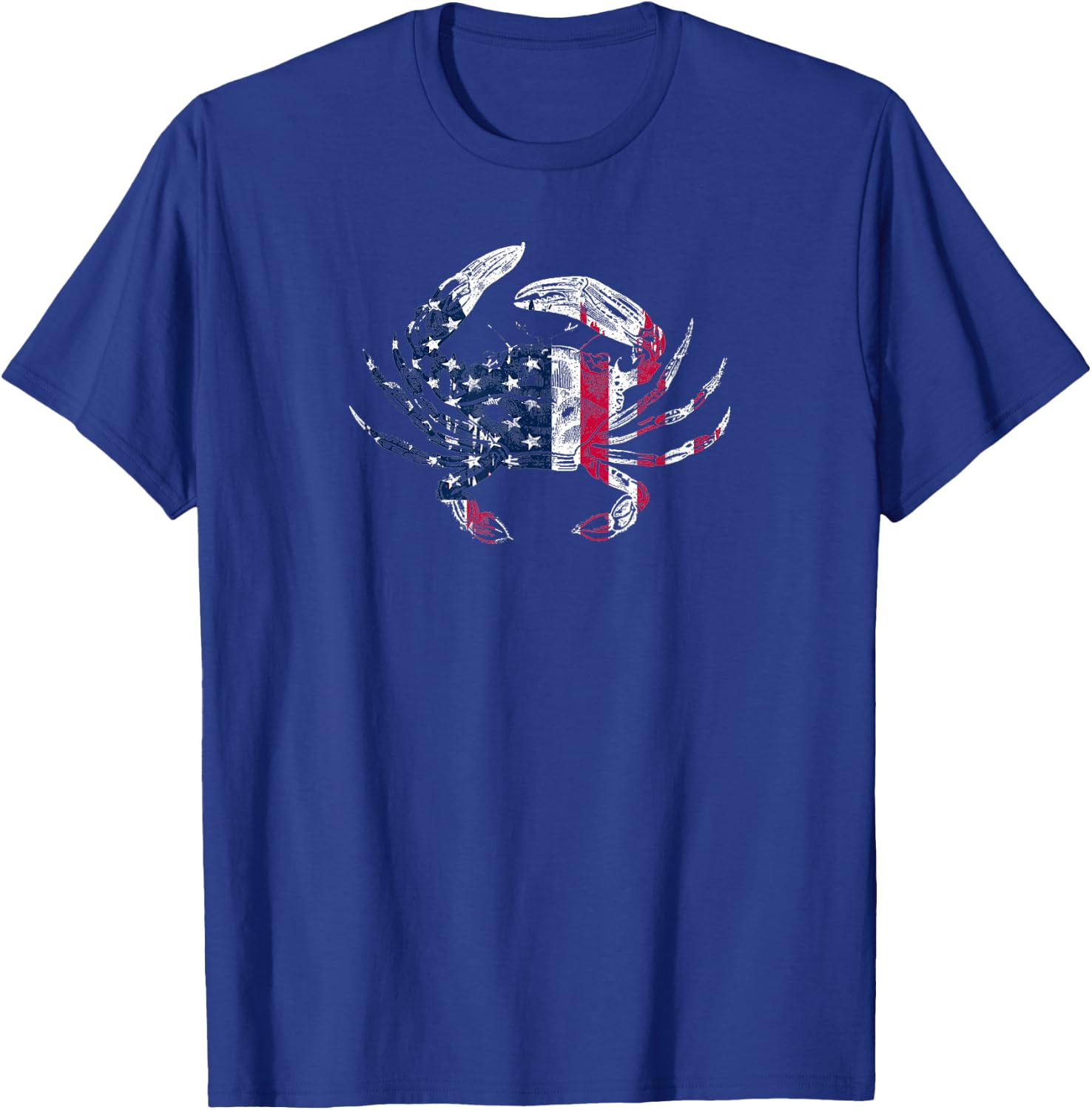 Distressed American Crab USA Flag Shirt T-Shirt - T-Shirt | Royal