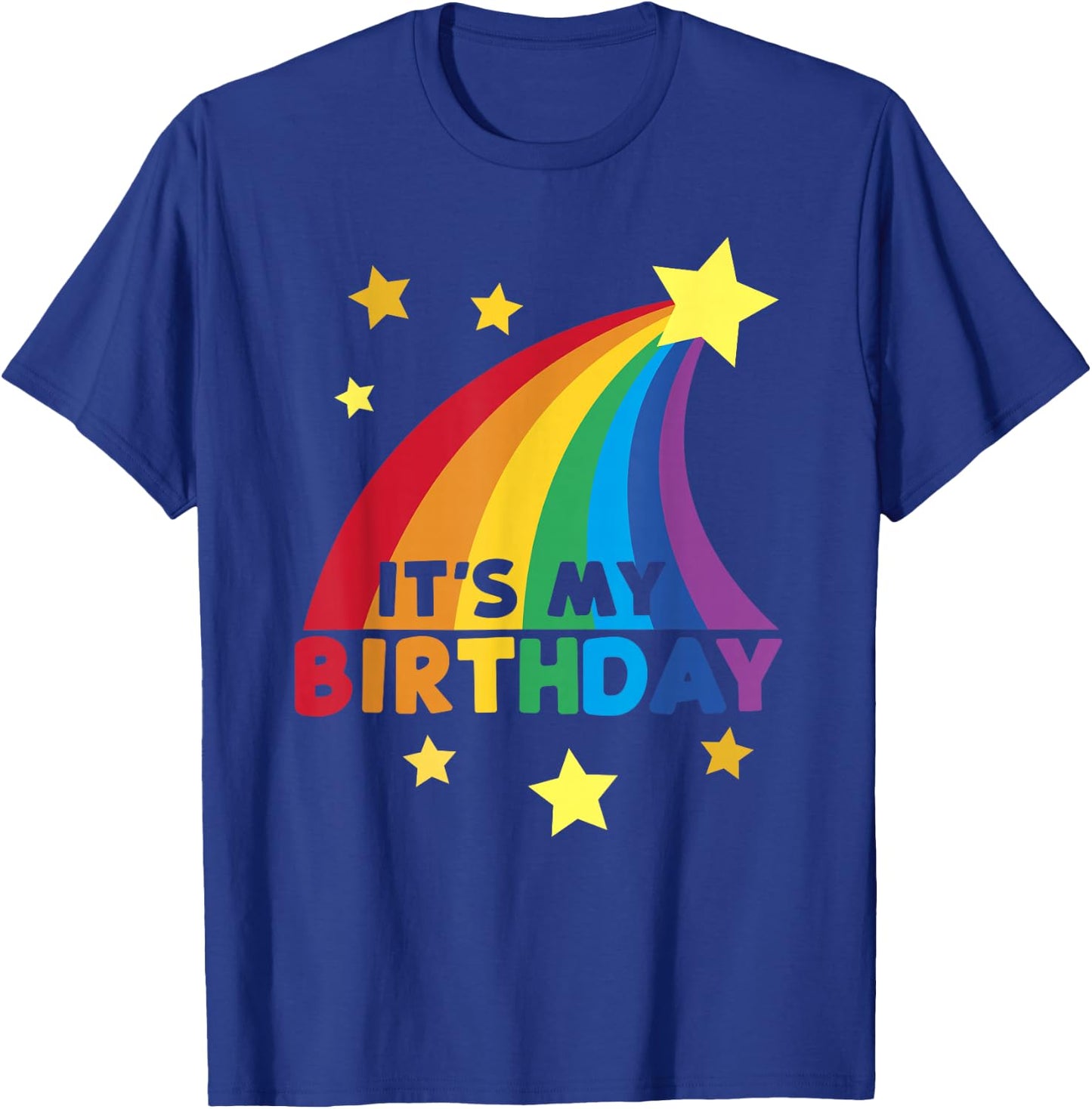 Boys Girls Bright Rainbow It's My Birthday T-Shirt - T-Shirt | Royal