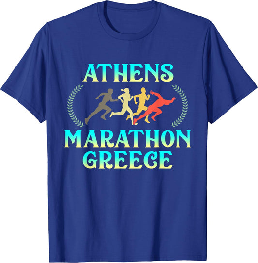 Athens Marathon Greece - Greek Running Training Acropolis T-Shirt - T-Shirt | Royal