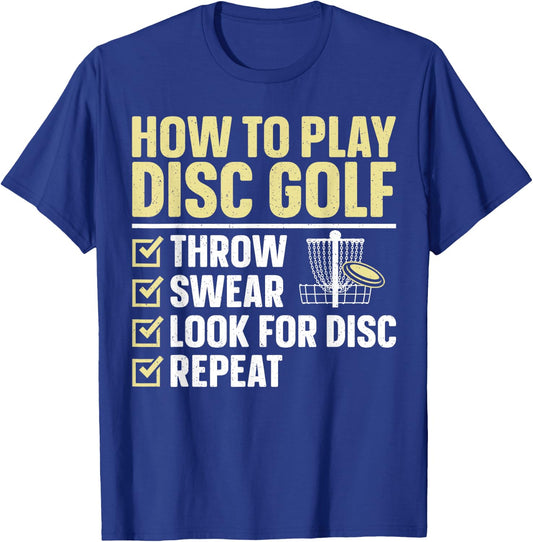 Cool Disc Golf Art Women Kids Golfer Disc Golf Lover T-Shirt - T-Shirt | Royal