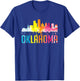 Oklahoma City OK Retro Watercolor Skyline Art Souvenir Gift T-Shirt - T-Shirt | Royal