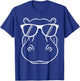 Cool Hippo Design - Cute Hippopotamus W/ Sunglass T-Shirt - T-Shirt | Royal