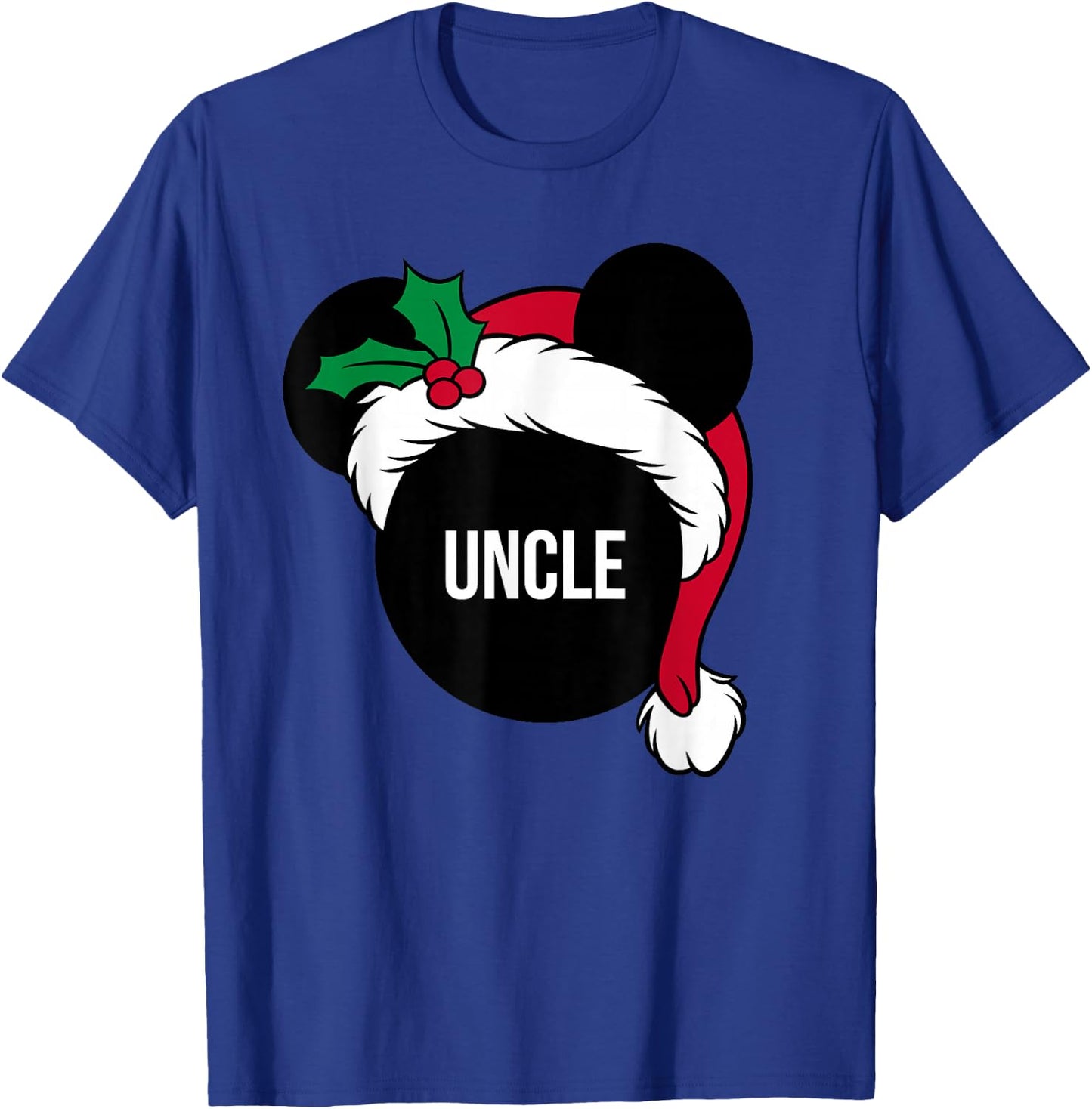 Disney Santa Hat Mickey Christmas Family Matching Uncle T-Shirt - T-Shirt | Royal