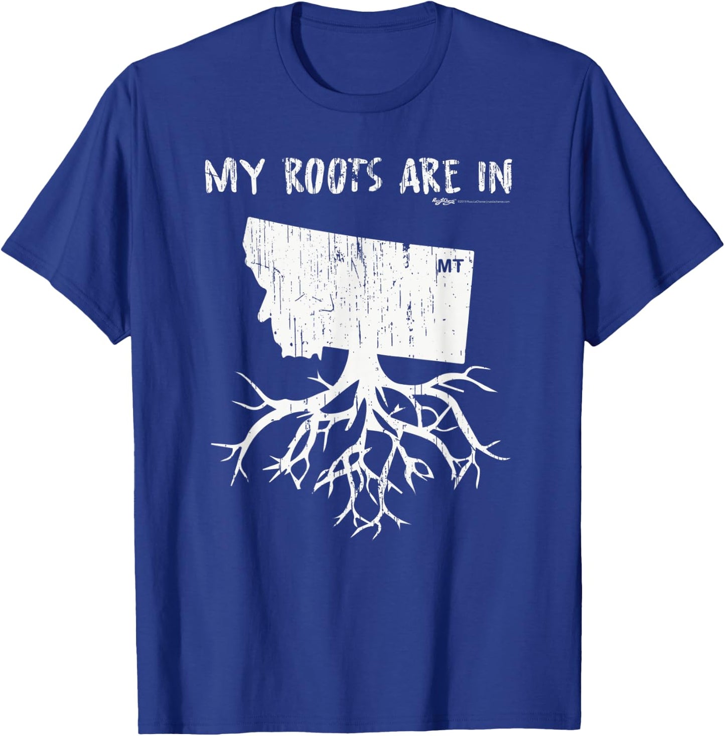 Vintage My Roots Are In Montana State T-Shirt - T-Shirt | Royal