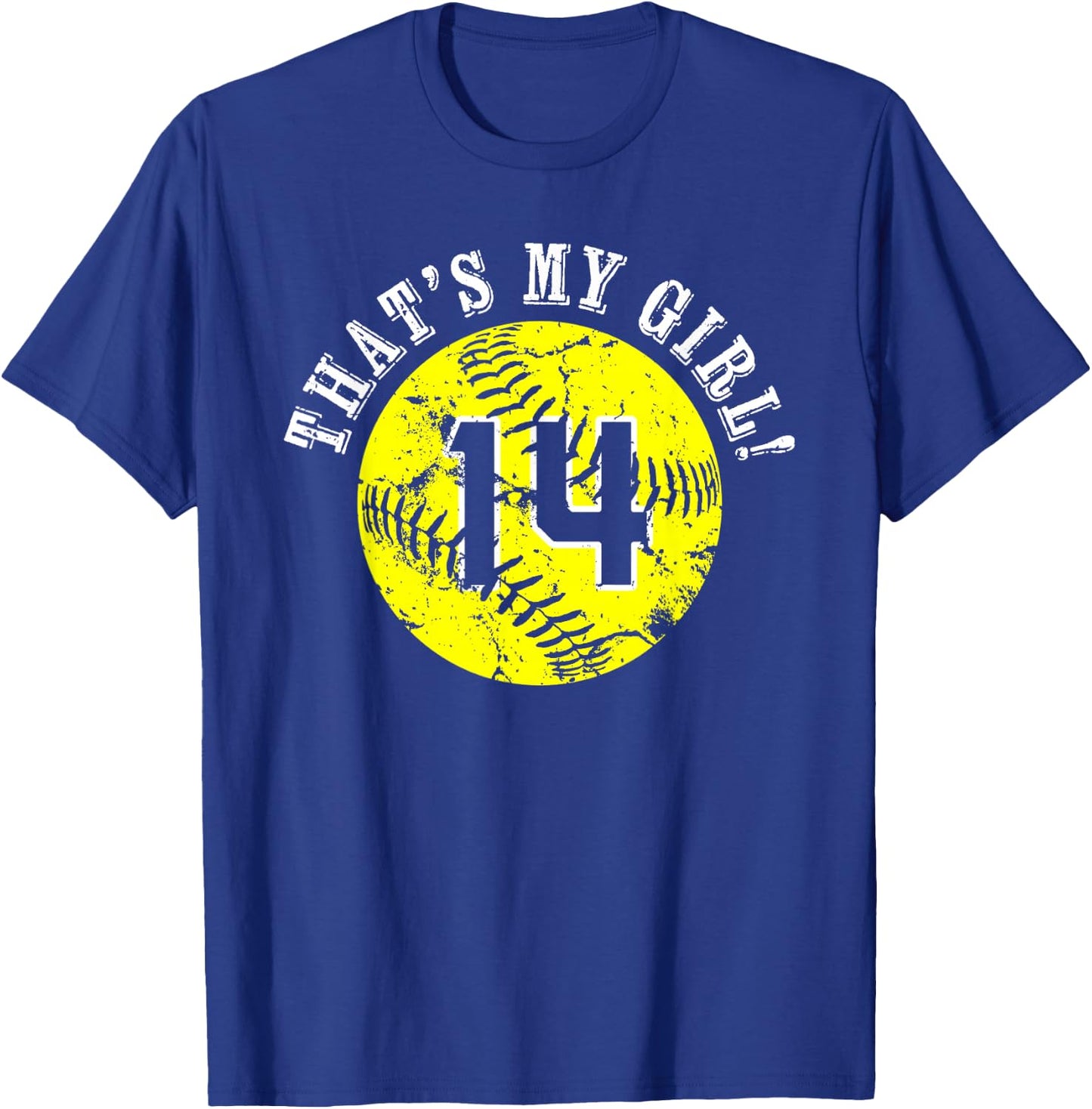 Unique That's My Girl #14 Softball Player Mom or Dad Gifts T-Shirt - T-Shirt | Royal