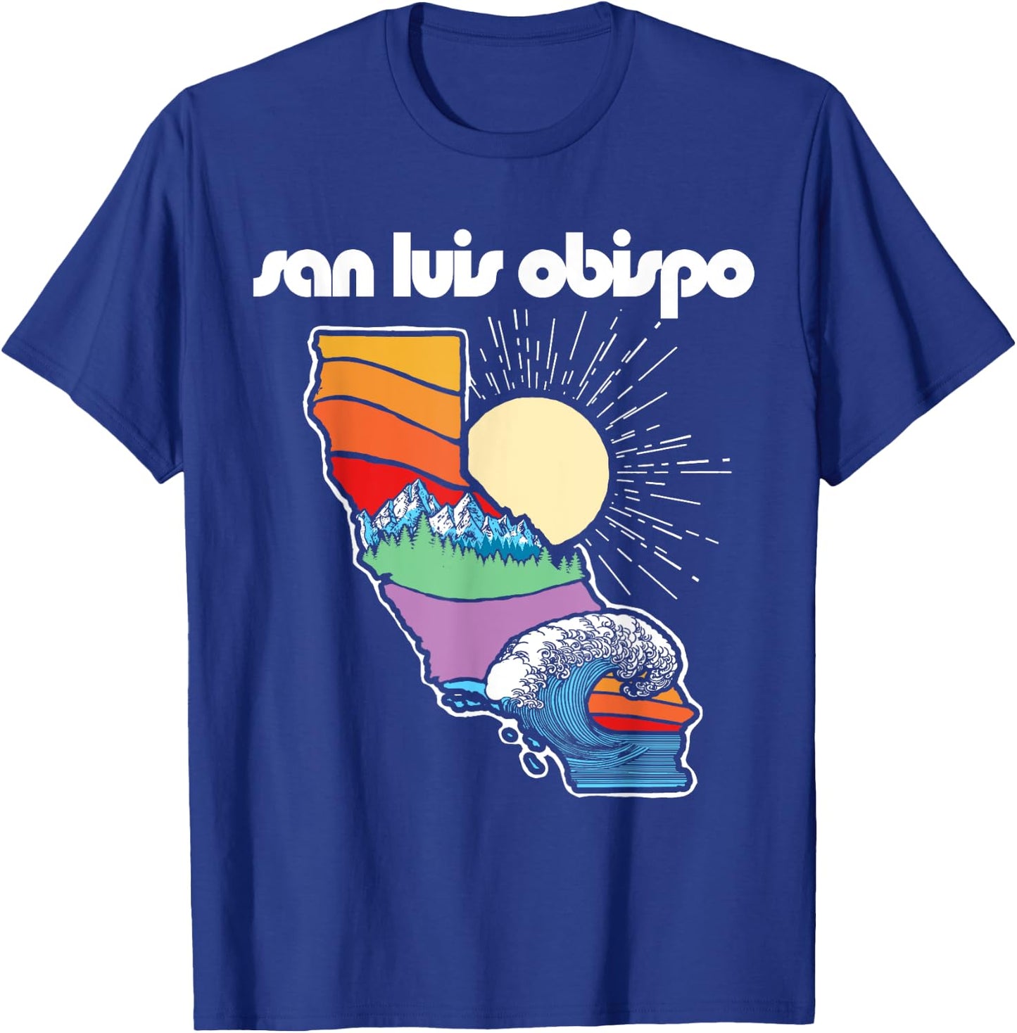 San Luis Obispo California Outdoors Retro Nature Graphic T-Shirt - T-Shirt | Royal