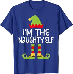 I'm The Naughty Elf Shirt Adult Kids Matching Christmas Elf T-Shirt - T-Shirt | Royal