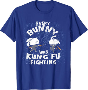 Every Bunny Was Kung Fu Fighting Ninja Easter Bunnies Rabbit T-Shirt - T-Shirt | Royal