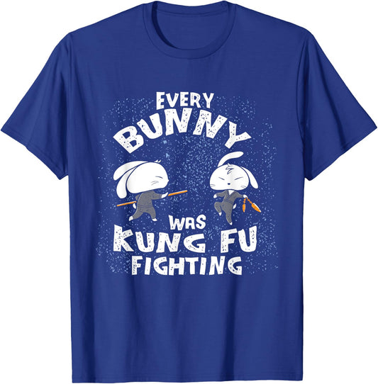 Every Bunny Was Kung Fu Fighting Ninja Easter Bunnies Rabbit T-Shirt - T-Shirt | Royal