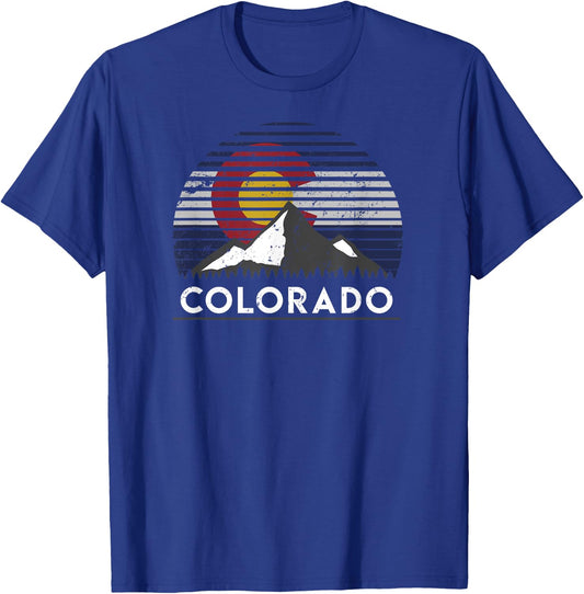 Colorado Flag Mountain Top T-Shirt - T-Shirt | Royal