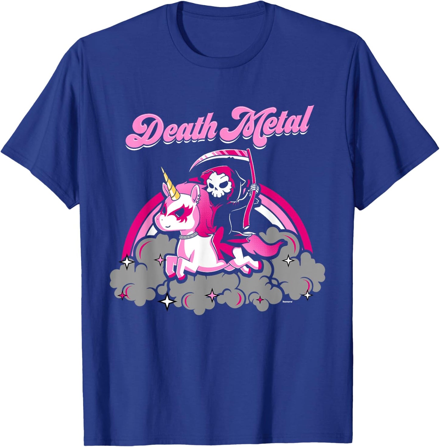 Unicorn Death Metal Rocker Go To Hell Shirt Pink T-Shirt - T-Shirt | Royal