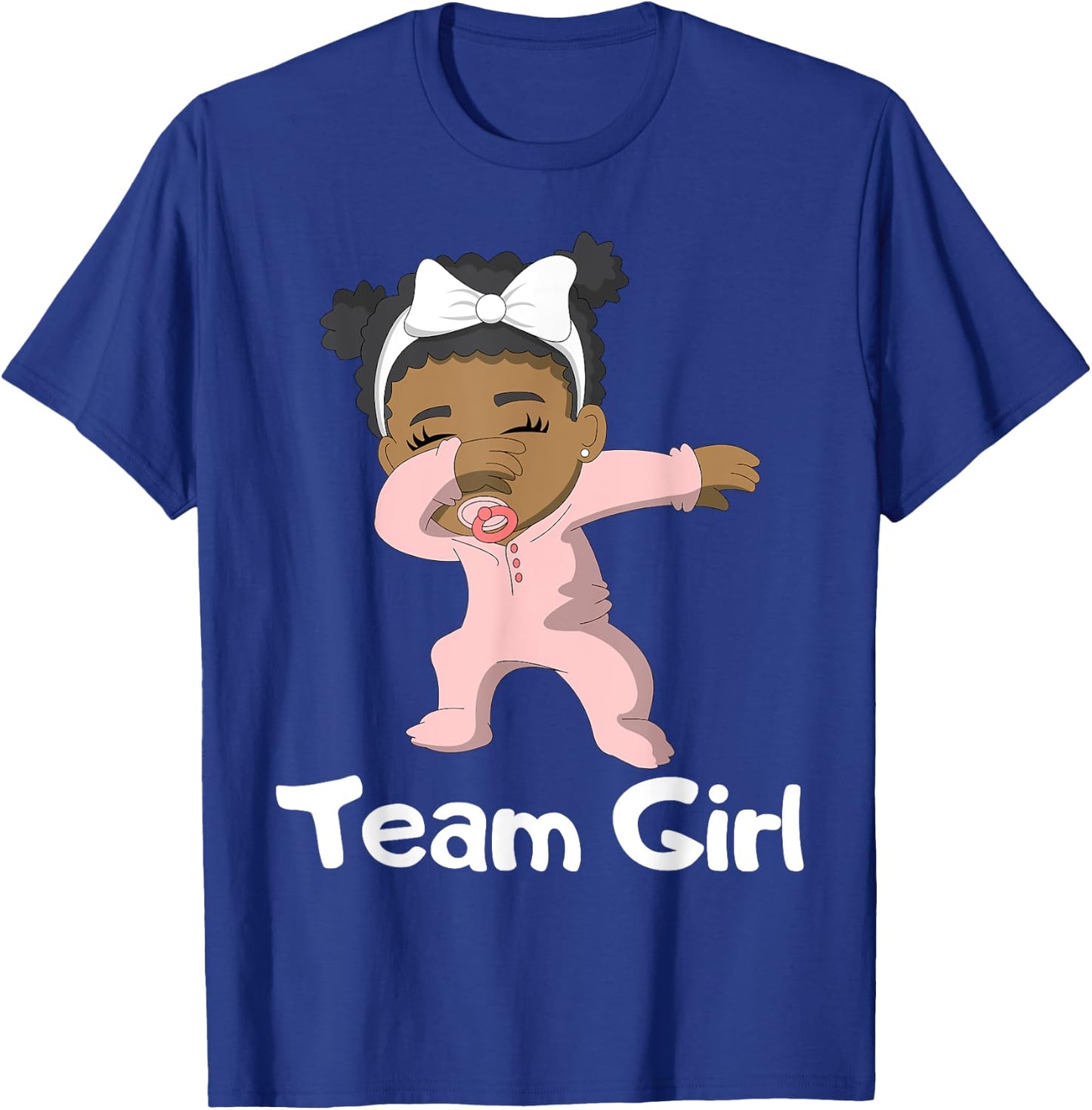 Gender Reveal Party Team Girl Cute Dabbing Black Baby T-Shirt - T-Shirt | Royal