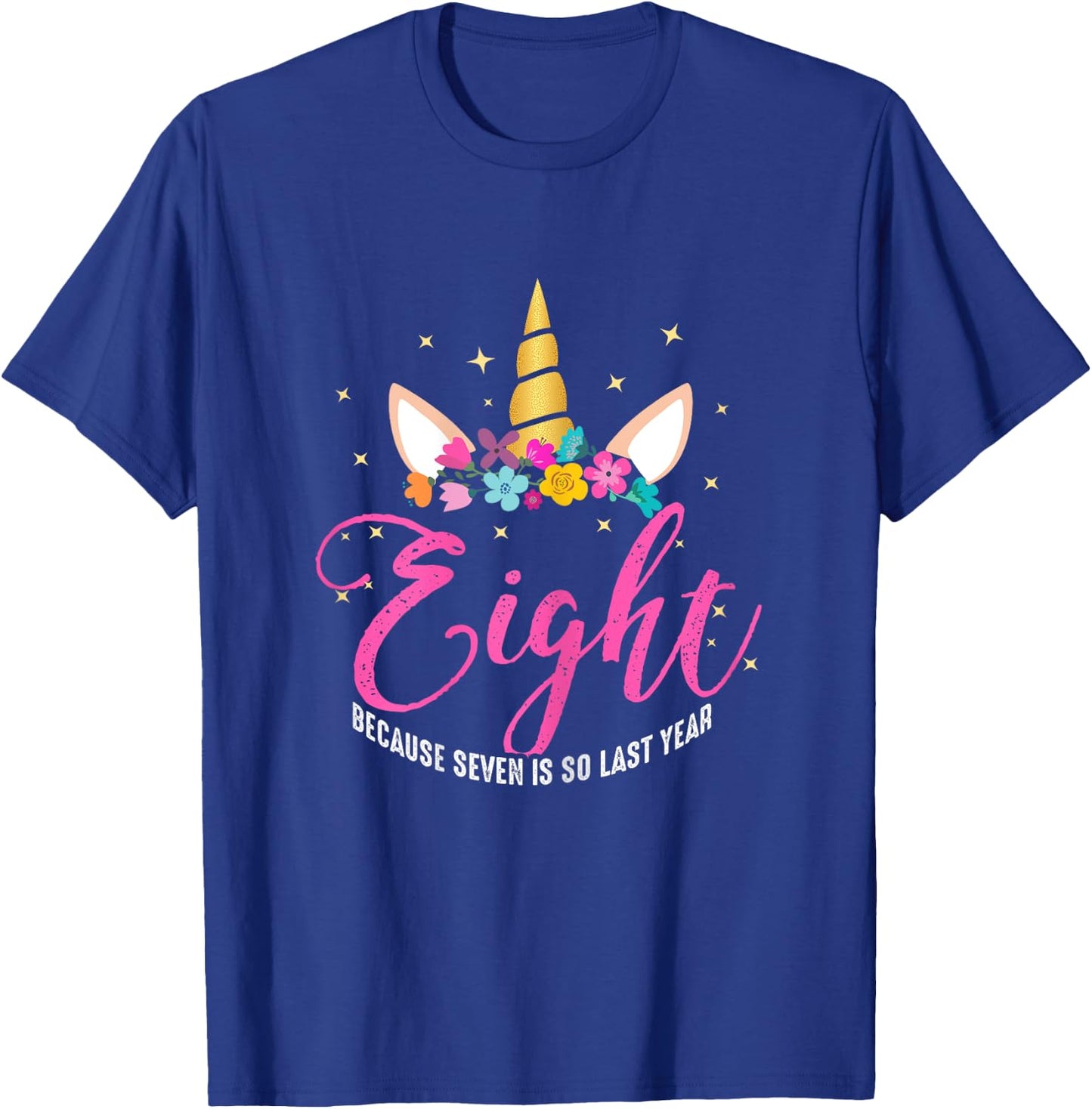 8 Years Old Birthday Girl Gifts Unicorn 8th Birthday T-Shirt - T-Shirt | Royal
