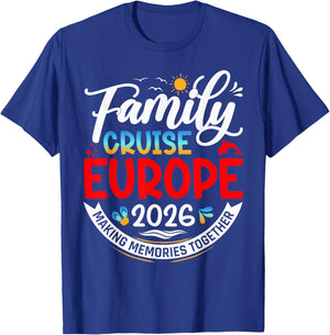 Family Cruise Europe 2026 Summer Matching Vacation 2026 T-Shirt - T-Shirt | Royal