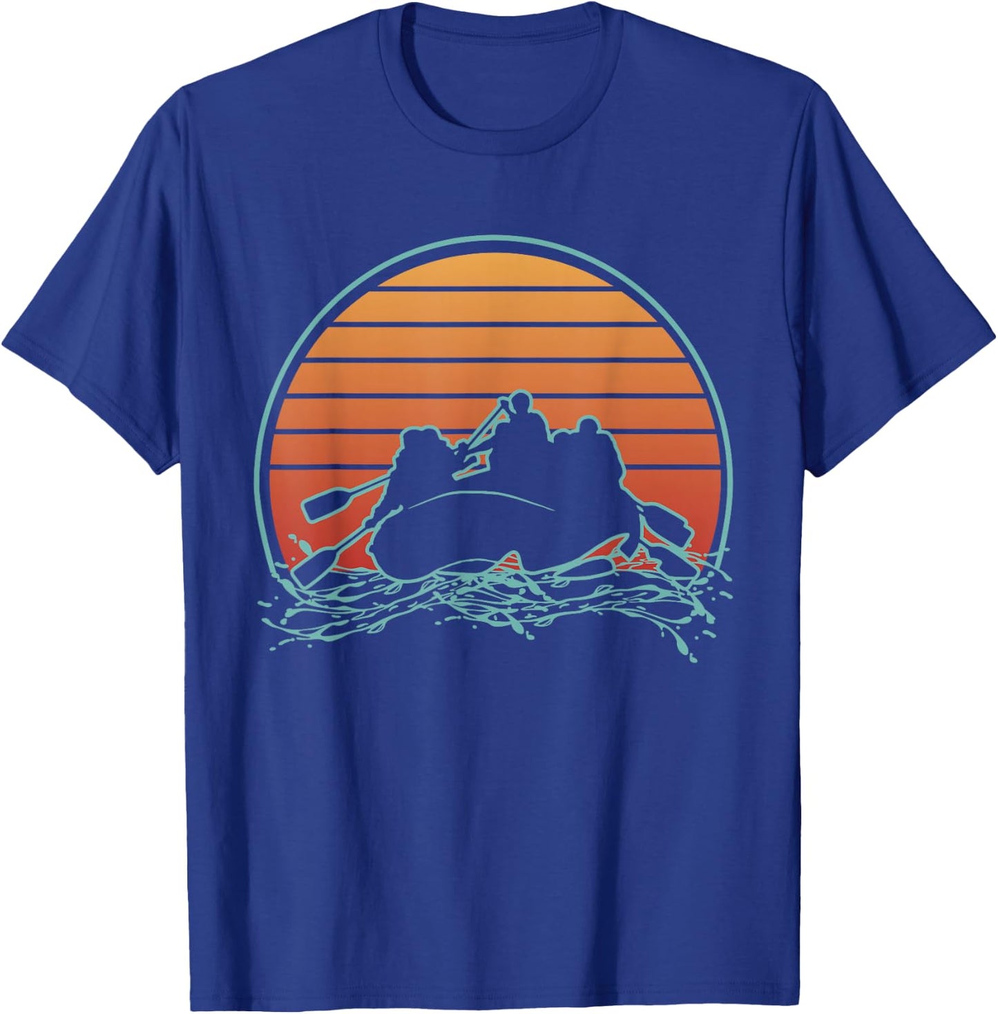 Retro Vintage Style White Water Rafting Rafters T-Shirt - T-Shirt | Royal