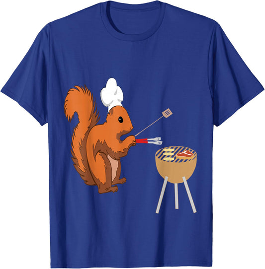 BBQ Squirrel Grilling Cooking Grillmaster Sausage T-Shirt - T-Shirt | Royal