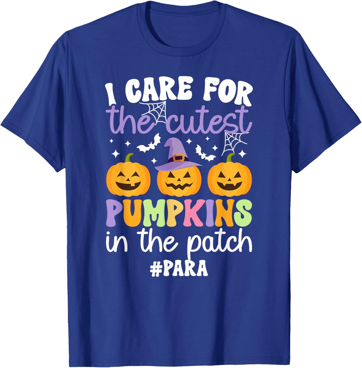 Cutest Pumpkins Spooky Para Halloween Paraprofessional T-Shirt - T-Shirt | Royal