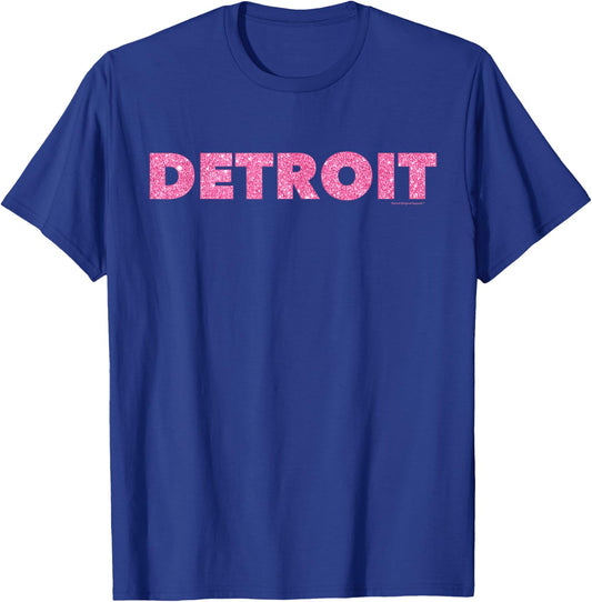 DETROIT PINK Shirt, Motor City Michigan T-Shirt - T-Shirt | Royal