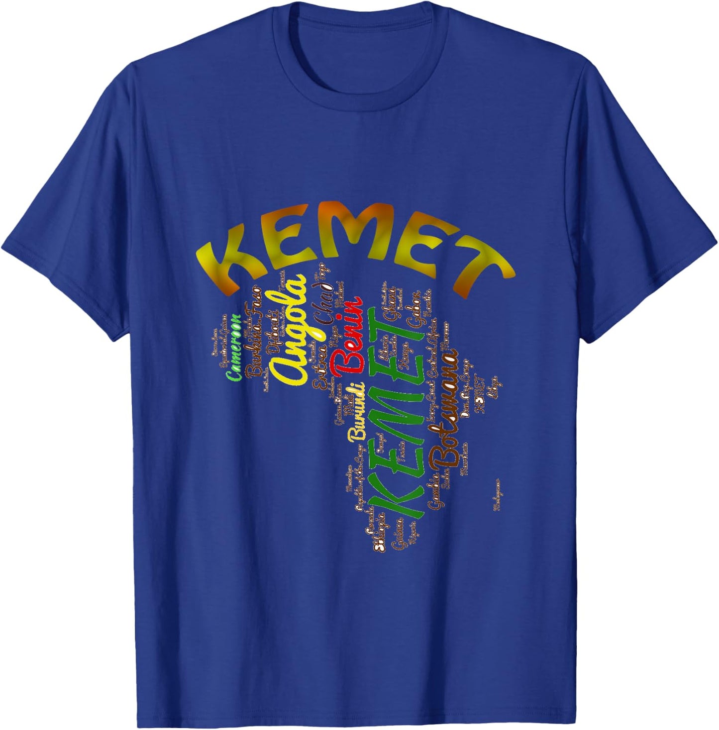 Africa, Kemet, Egyptian Style African Continent Word Cloud T-Shirt - T-Shirt | Royal