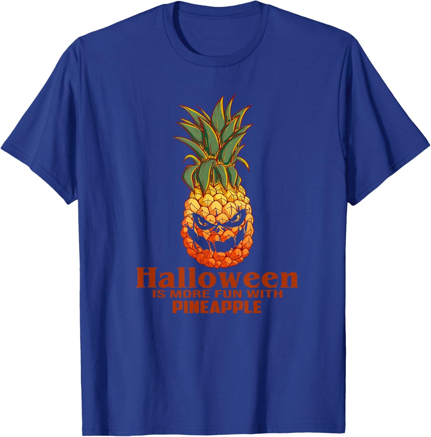 Scary Halloween Pineapple Pumpkin Fun Costume T-Shirt - T-Shirt | Royal