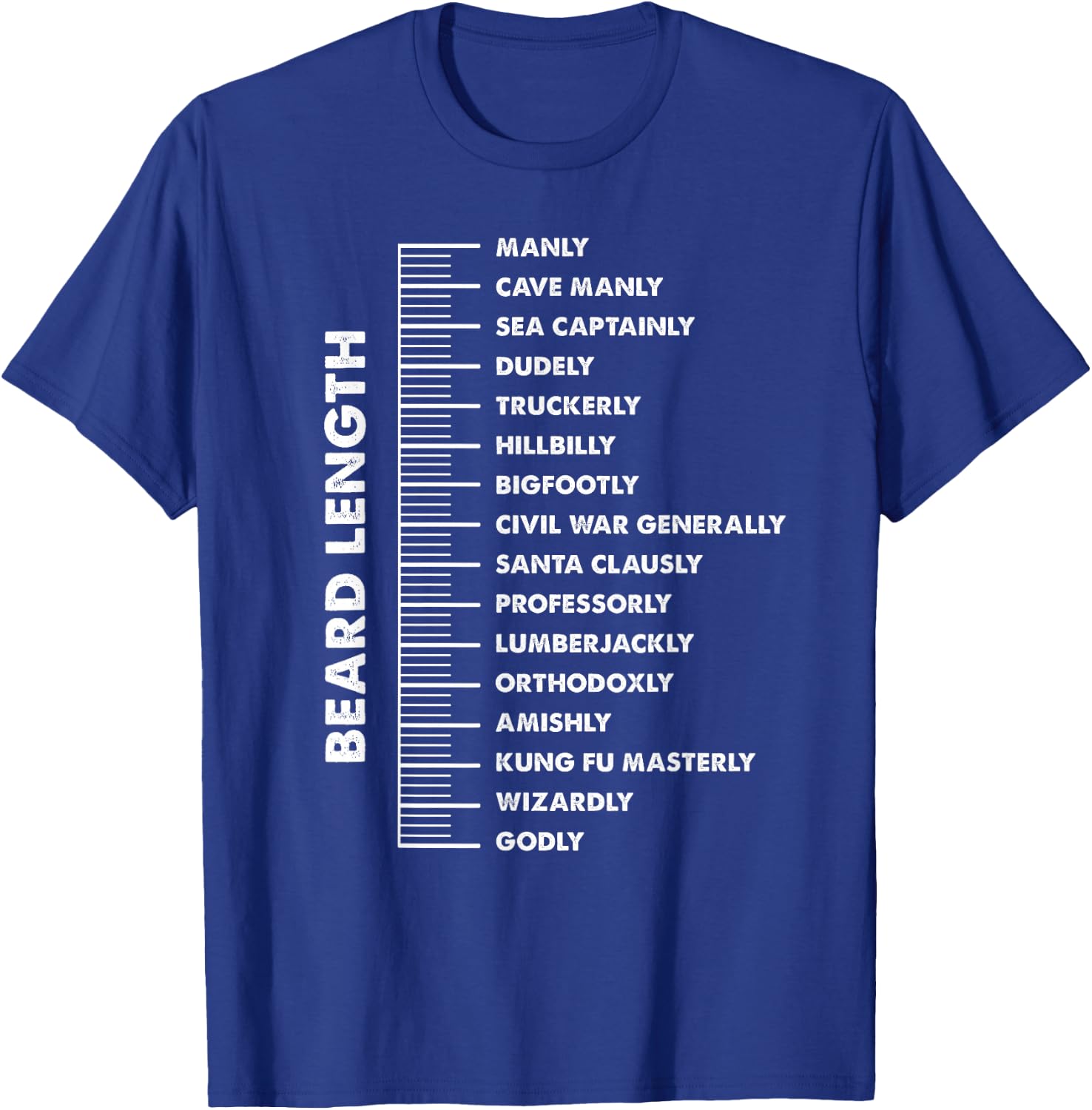 Beard Ruler Length Design: Design For Bearded Men T-Shirt - T-Shirt | Royal