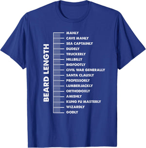 Beard Ruler Length Design: Design For Bearded Men T-Shirt - T-Shirt | Royal