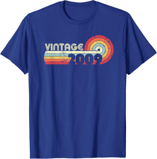 2009 Vintage Shirt, Birthday Gift . Retro Style T-Shirt - T-Shirt | Royal