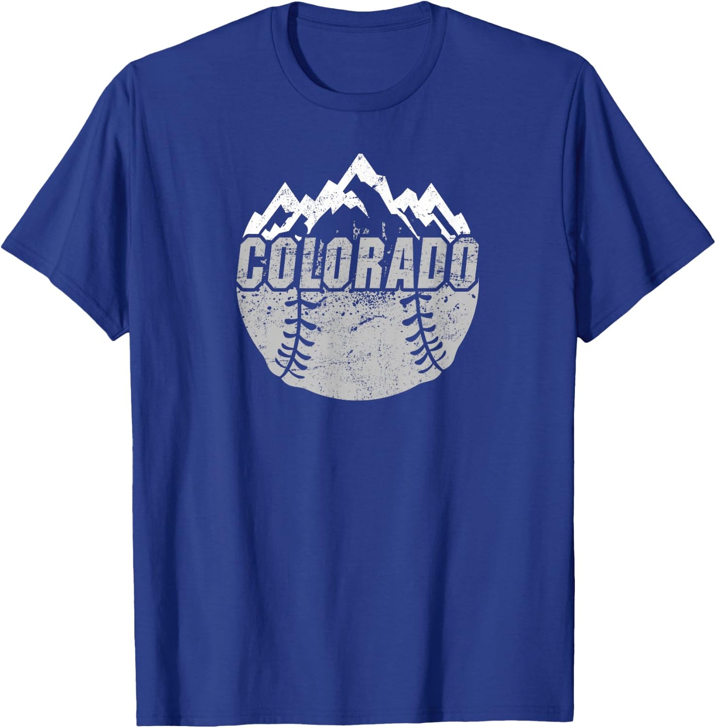 Colorado Baseball Rocky Mountains Design T-Shirt - T-Shirt | Royal