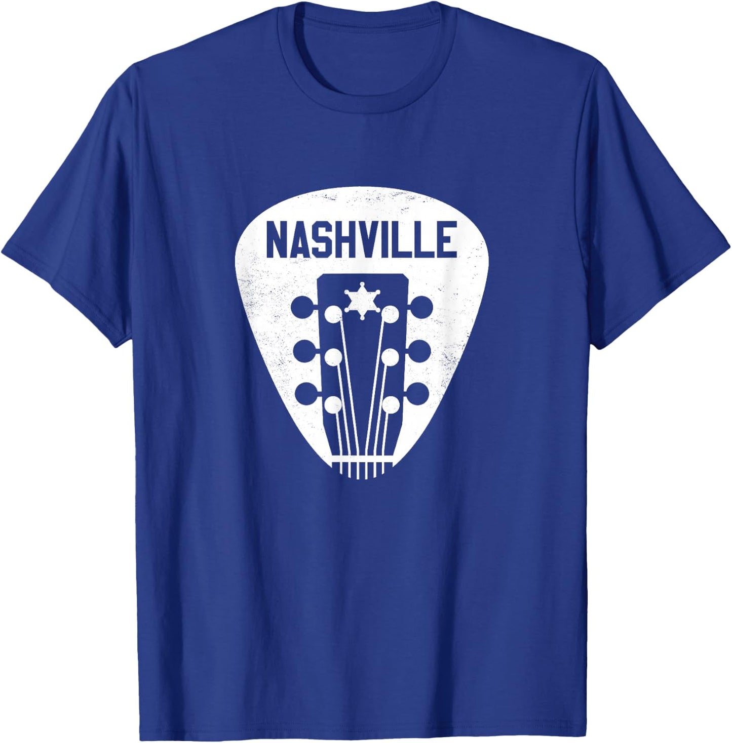 Nashville Guitar Pick Country Music City Guitarist T-Shirt - T-Shirt | Royal