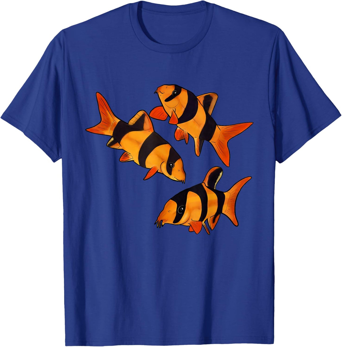 Freshwater Fish Fun Clown Loach Fish Aquarium Design-Tiger Botia T-Shirt - T-Shirt | Royal