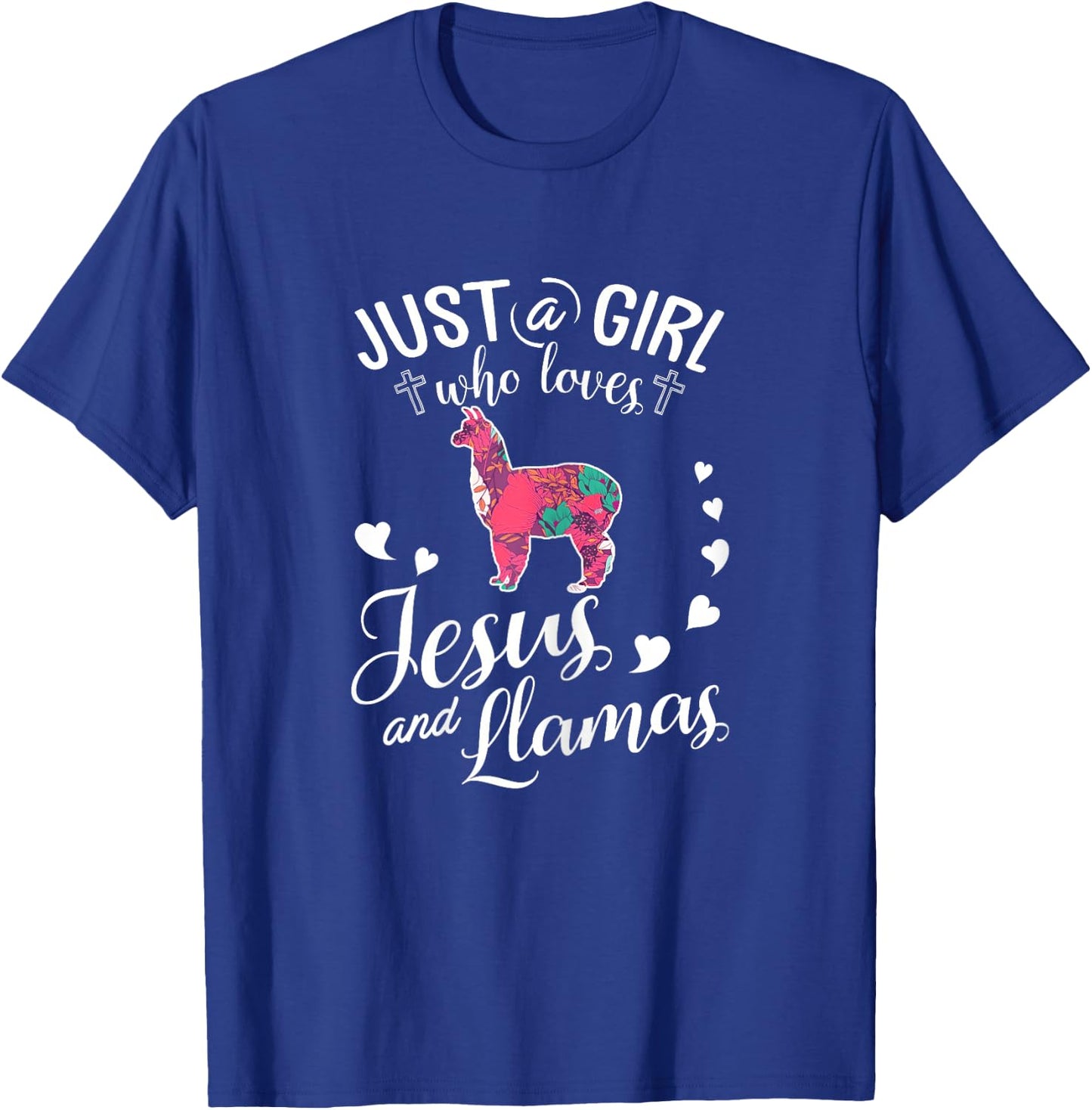 Just A Girl Who Loves Jesus And Llamas T Shirt Farmer Lover T-Shirt - T-Shirt | Royal