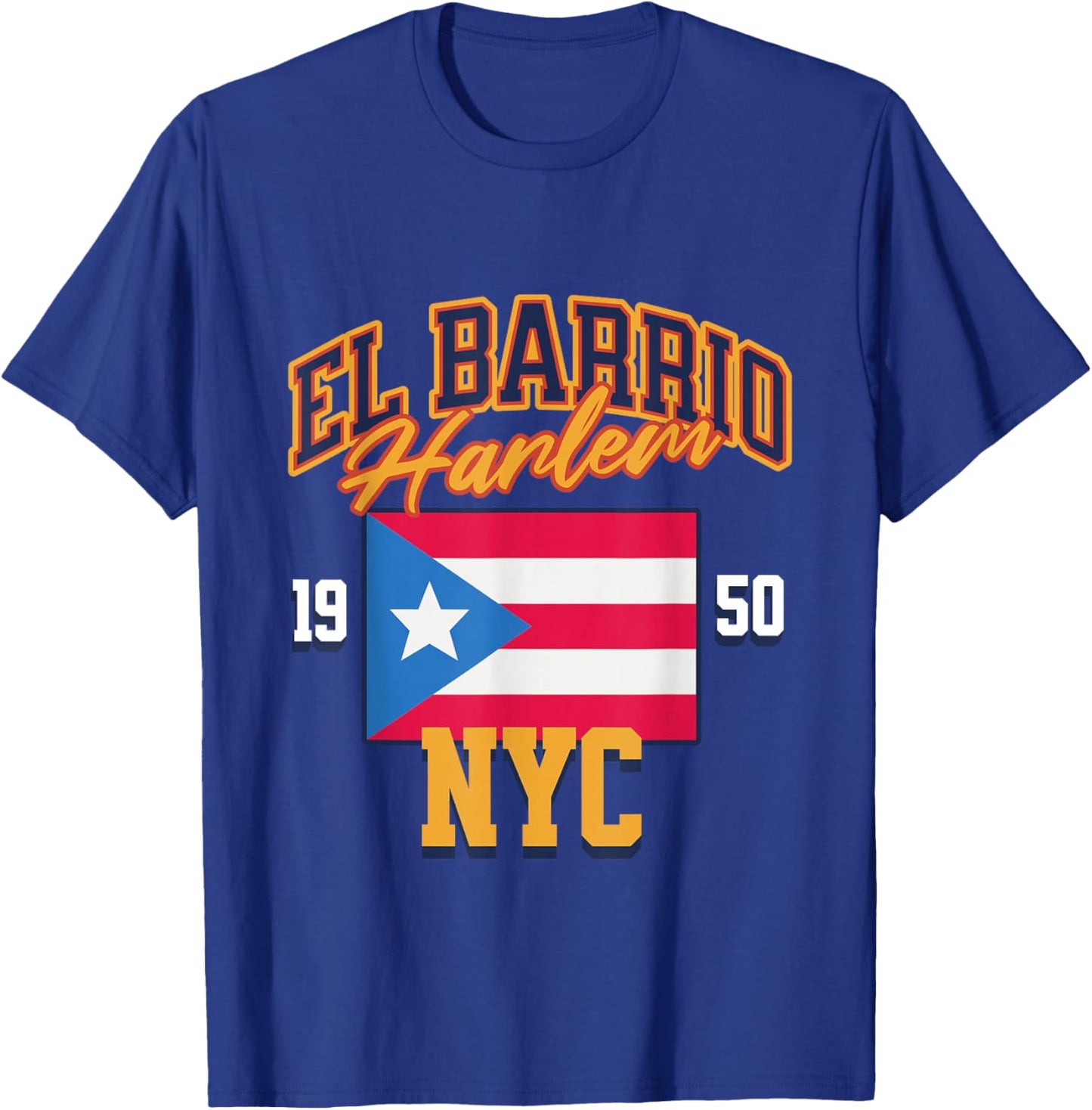 El Barrio Harlem NYC Pride Puerto Rico Flag T-Shirt - T-Shirt | Royal