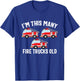 3 Year Old Firefighter Birthday Party Fire Truck 3rd Gift T-Shirt - T-Shirt | Royal
