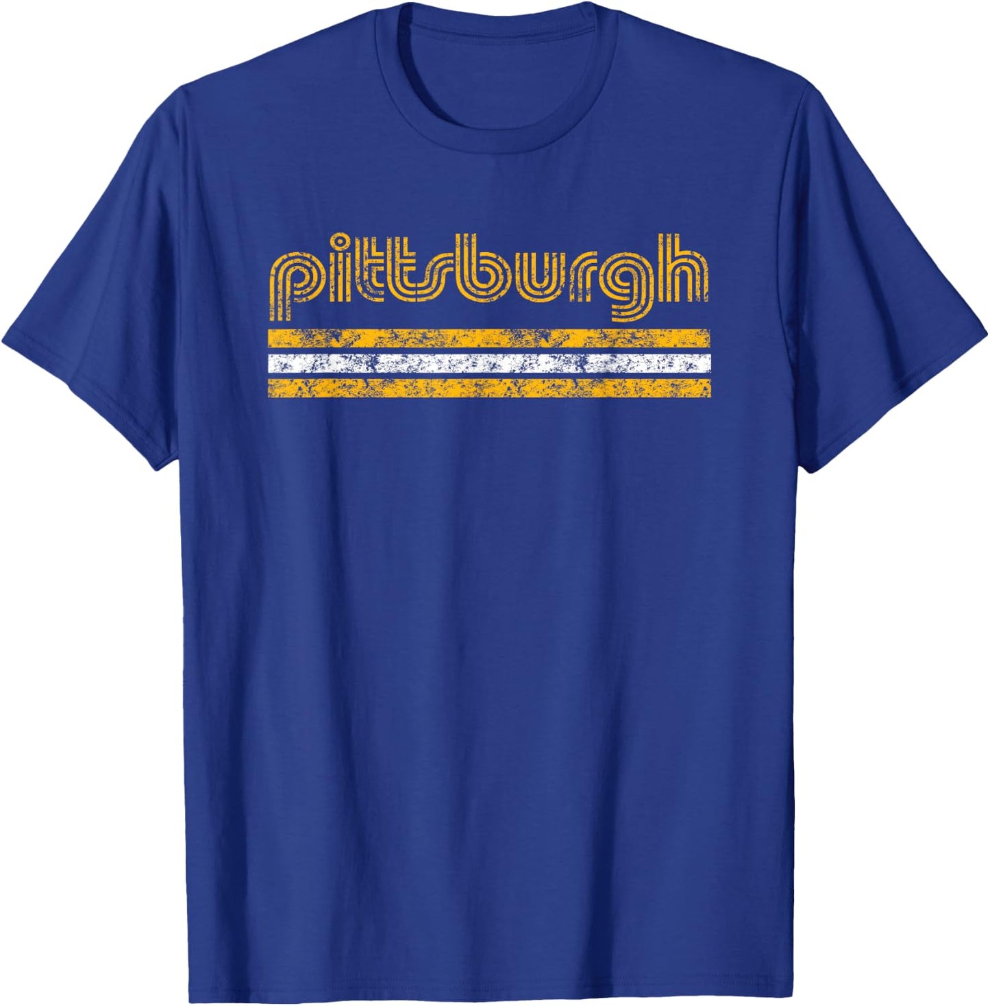 Pittsburgh Pennsylvania Retro Vintage Weathered T-Shirt - T-Shirt | Royal