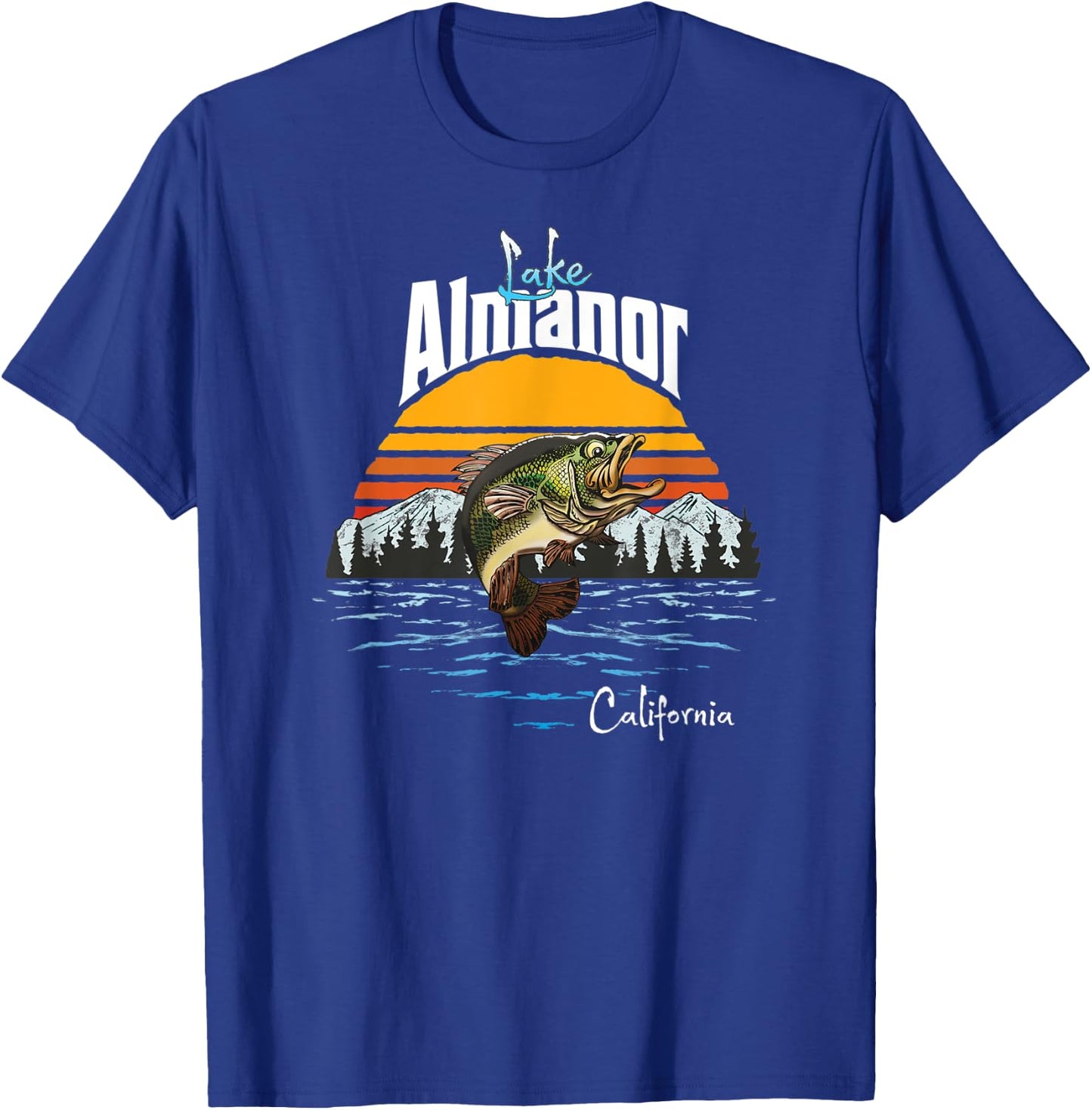 Vintage Lake Almanor California Souvenir T-Shirt - T-Shirt | Royal