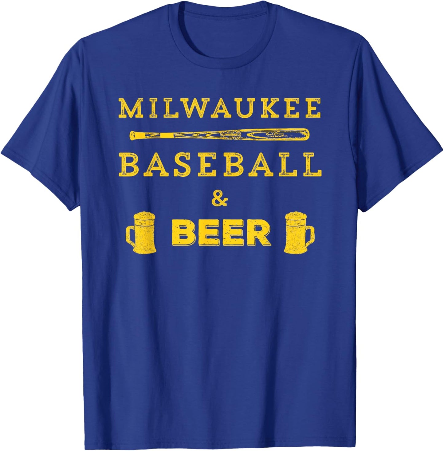 Classic Milwaukee Baseball & Beer Fan Retro T-Shirt - T-Shirt | Royal