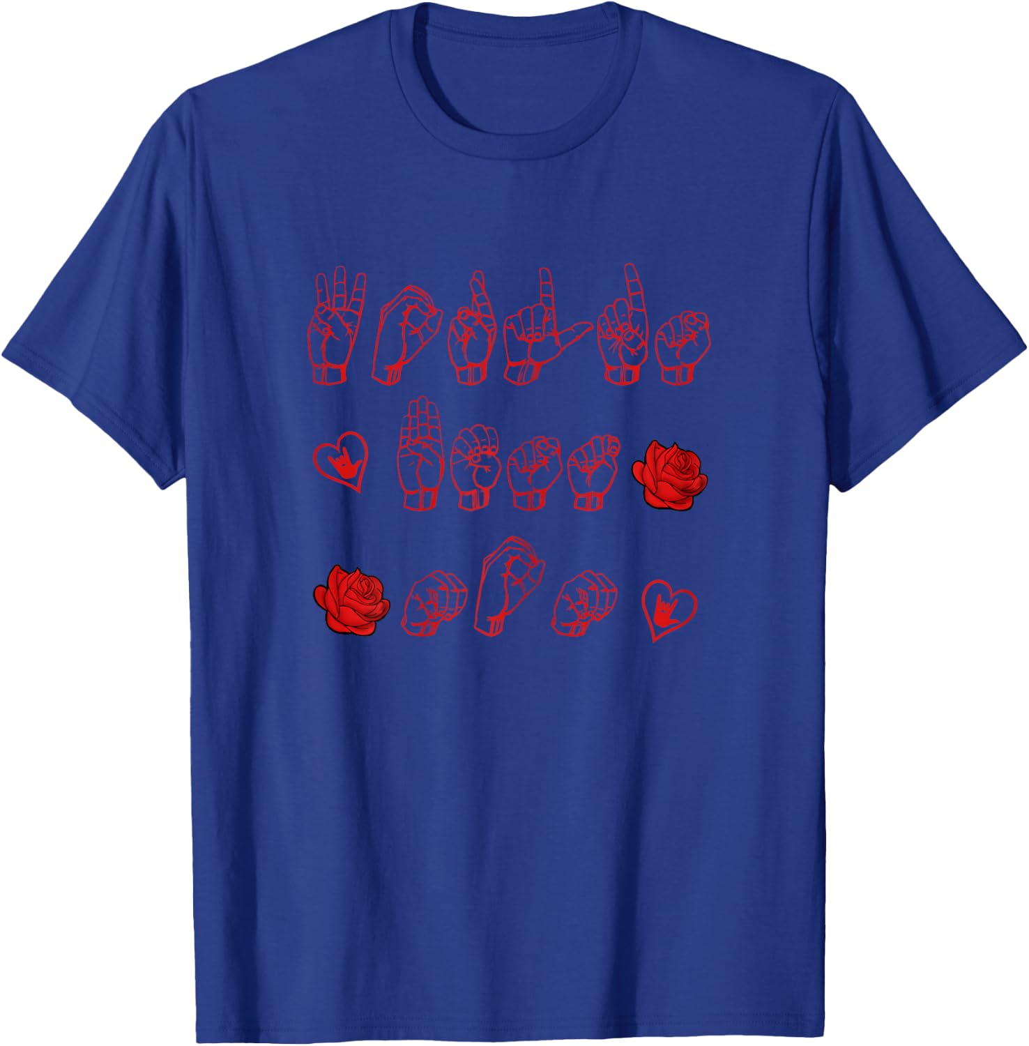 ASL American Sign Language - Worlds Best Mom T shirt T-Shirt - T-Shirt | Royal