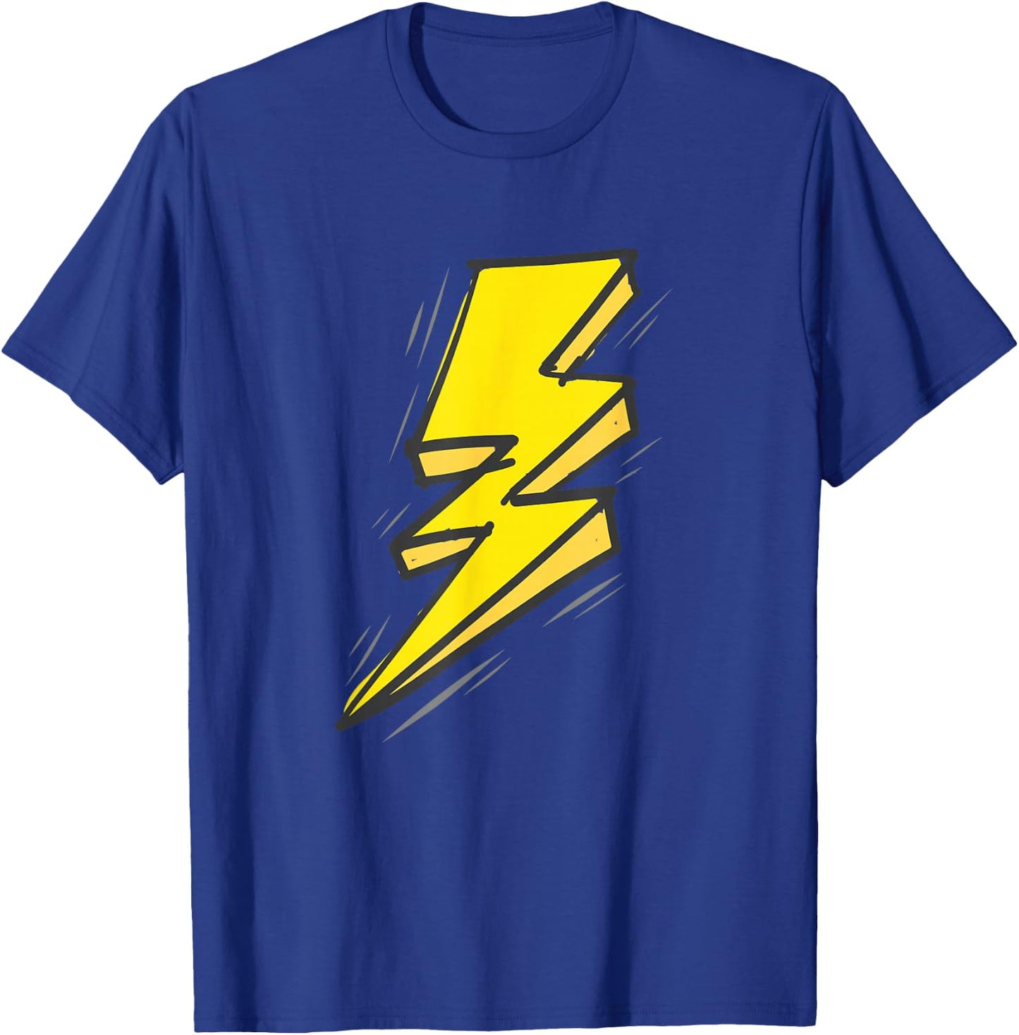 Jagged Yellow Lightning Strike Bolt T-Shirt - T-Shirt | Royal