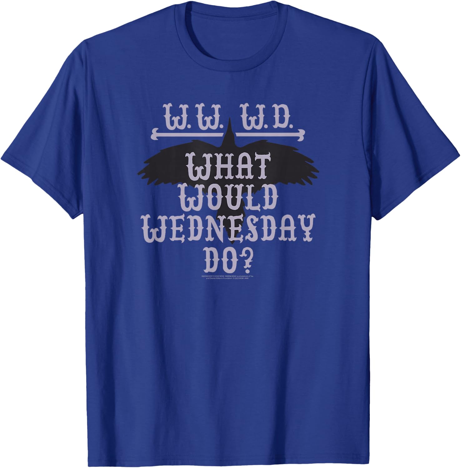 Wednesday What Would Wednesday Do Raven Silhouette Logo T-Shirt - T-Shirt | Royal