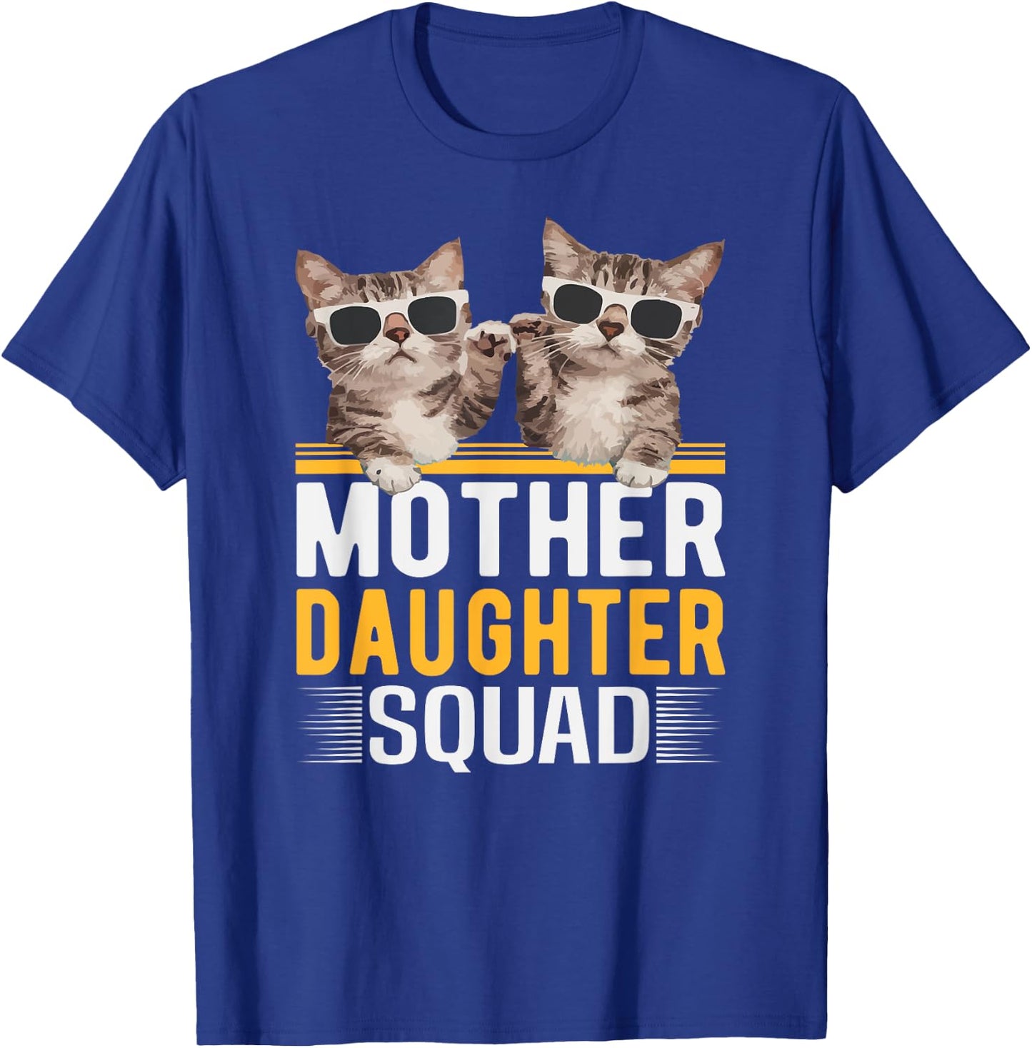 Mother Daughter Squad Cat Fist Bump Matching Men Women Kids T-Shirt - T-Shirt | Royal