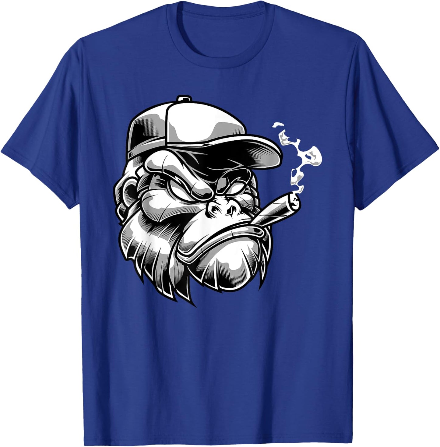 Gorilla with Cigar Silver Back Monkey Gift T-Shirt - T-Shirt | Royal