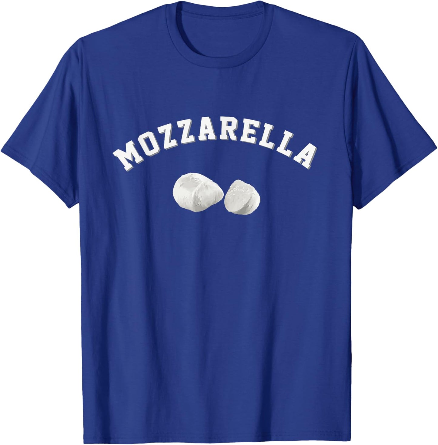 Mozzarella Cheese Funny Food Team Logo English Word Picture T-Shirt - T-Shirt | Royal