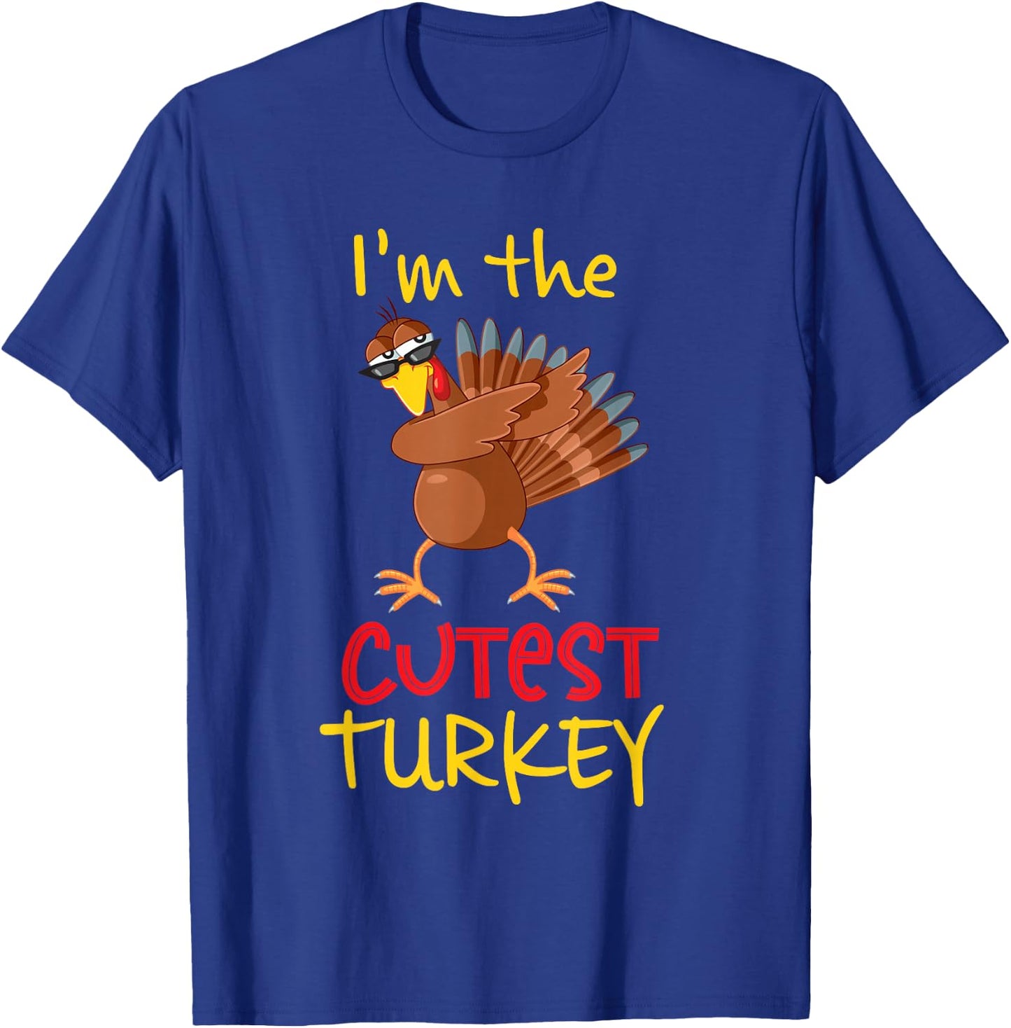 Funny Cutest Turkey Matching Family Group Thanksgiving Party T-Shirt - T-Shirt | Royal