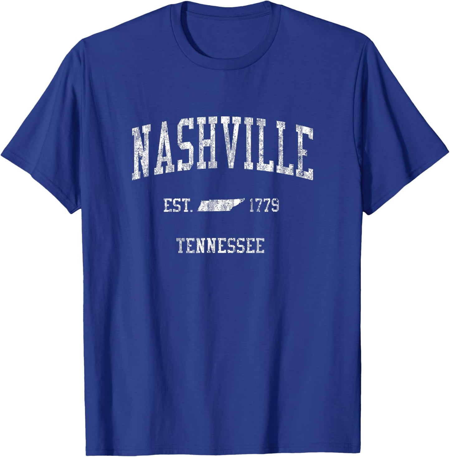 Nashville Tennessee TN Vintage Sports Design T-Shirt - T-Shirt | Royal